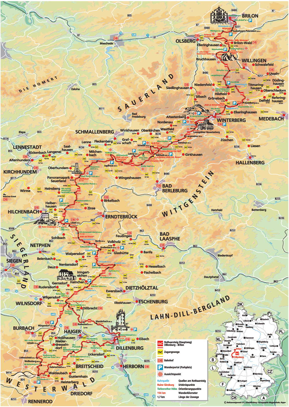 Übersichtskarte-Rothaarsteig